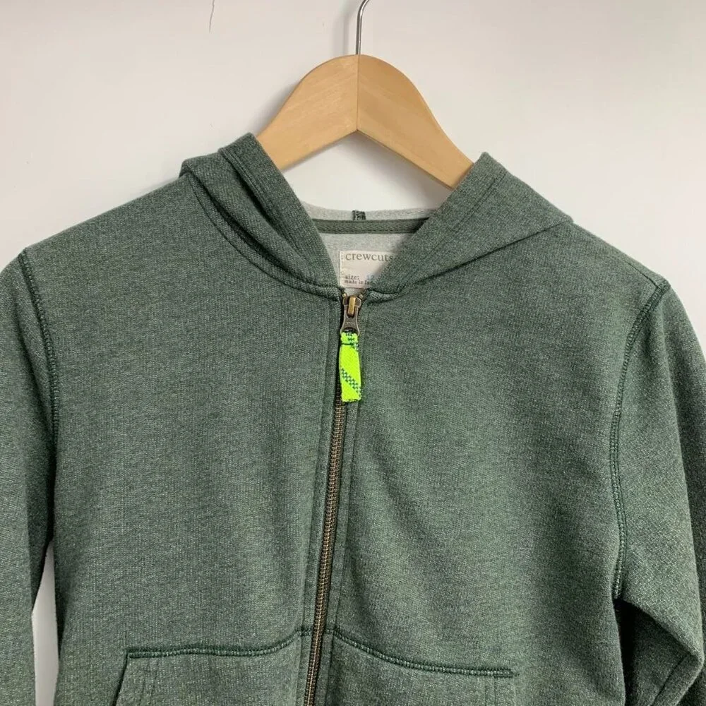 Crewcuts Boys‎ Full Zip Cotton Fleece Long Sleeve Hooded Sweatshirt Size 12